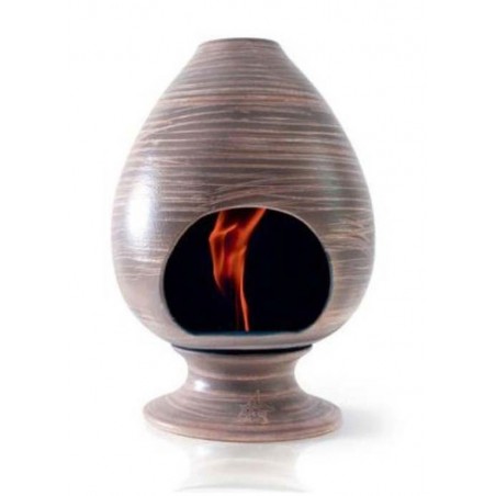 Biocamino in Ceramica Artigianale a Bioetanolo Modello Pigna Made in italy