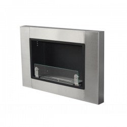 Camino a Bioetanolo 78 x 54 x 15 cm da Parete con Bruciatore Regolabile