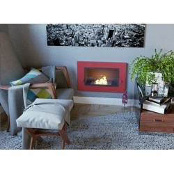 Camino a Bioetanolo da Parete 64 x 40 cm Bruciatore Regolare e Diversi Colori