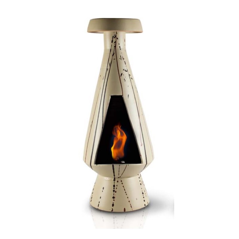 Albero Basso Camino a Bioetanolo in Maiolica Artigianale Italiano